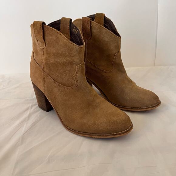 Matisse Boots Size 8 Bess Tan Leather Stack Heel Cowgirl - Picture 12 of 12